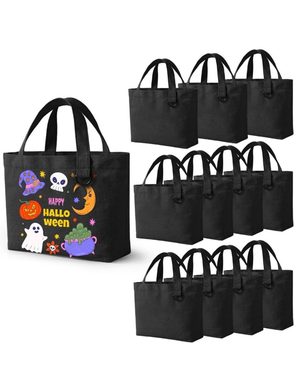 12 Pack Mini Canvas Tote Bags - Reusable Cute DIY Blank Bags for Women